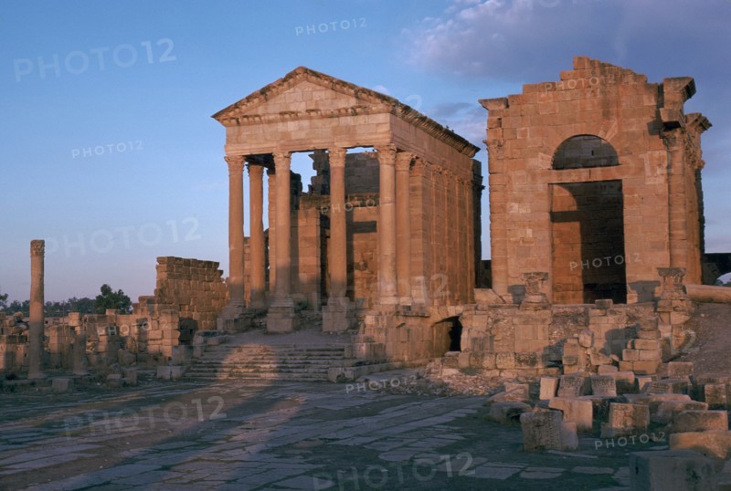 Temples in the forum of Sufetula, 2nd century. Artist: Unknown