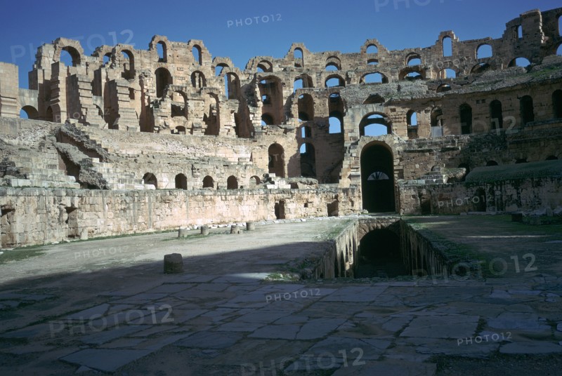Interior of a Roman colosseum, 3rd century. Artist: Unknown