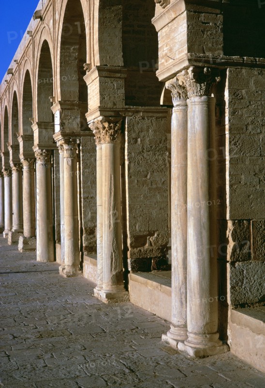 Arcade in the courtyard of the Great Mosque of Kairoun, 7th century. Artist: Unknown