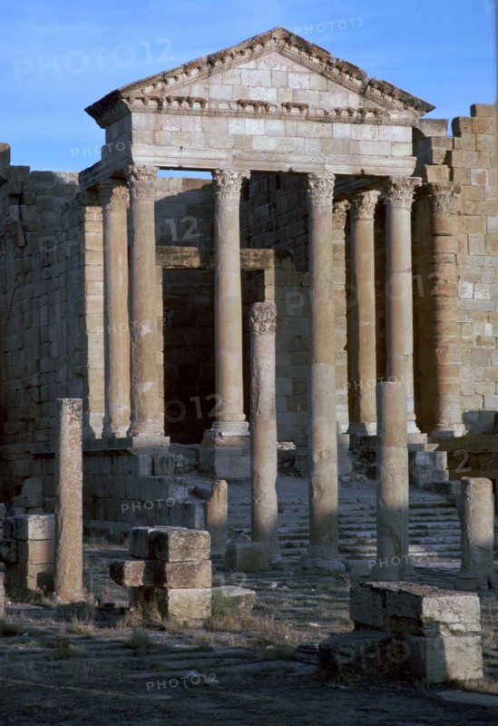 Capitoline temple in the forum of Sufetula, c.1st century. Artist: Unknown