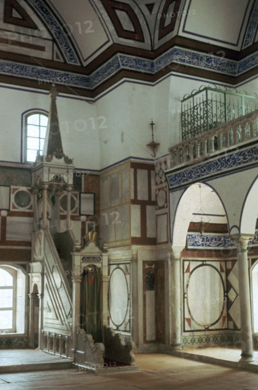 Interior of the mosque at Acre. Artist: Unknown