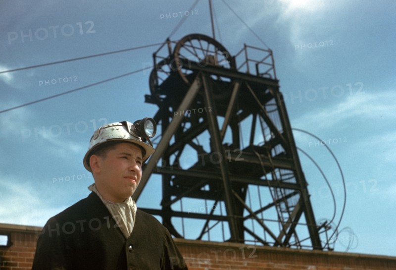 Coal miner at pit head.