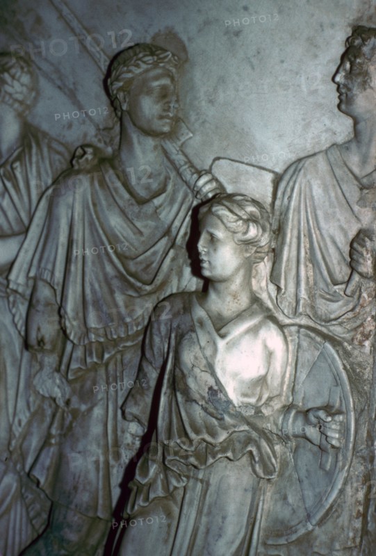 Roman relief of a Lictor carrying the Fasces in a procession. Artist: Unknown