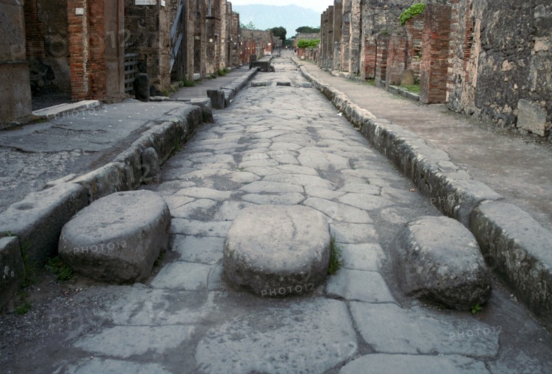 Street in the Roman town of Pompeii, 1st century. Creator: Unknown.
