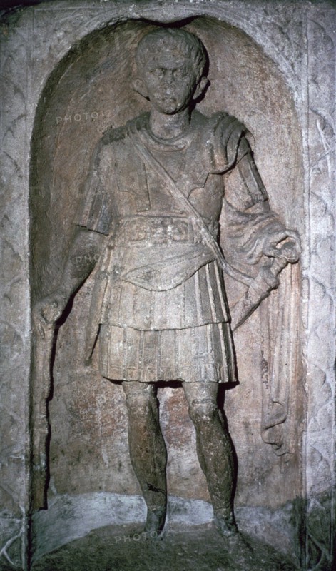 The Roman tombstone of Marcus Favonius Facilis, 1st century BC. Artist: Unknown