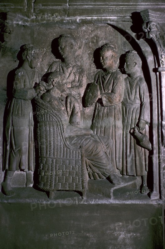 Roman relief of women having their hair dressed, 3rd century. Artist: Unknown