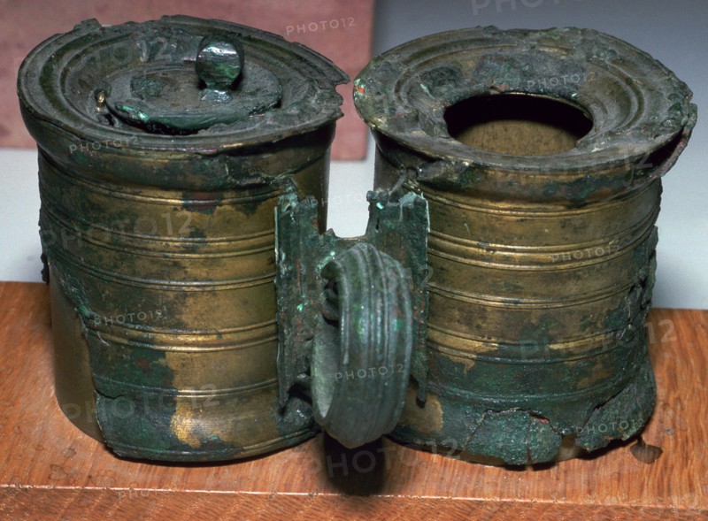 Bronze Roman inkpots, 2nd century. Artist: Unknown
