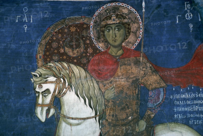Wall painting of St George, 14th century. Artist: Unknown
