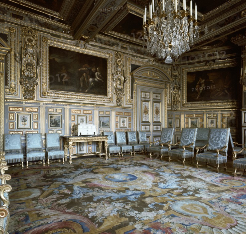 Salon of Louis XIII in Fontainebleau, 17th century. Artist: Unknown