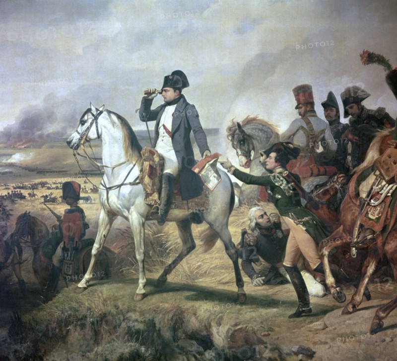 Napoleon at the Battle of Wagram, 19th century. Artist: Unknown