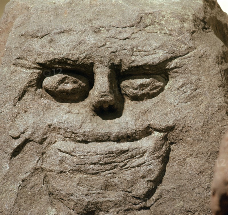 Pagan stone head. Artist: Unknown