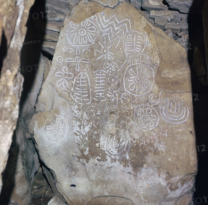 Decorated Celtic slab, 32nd century BC. Artist: Unknown