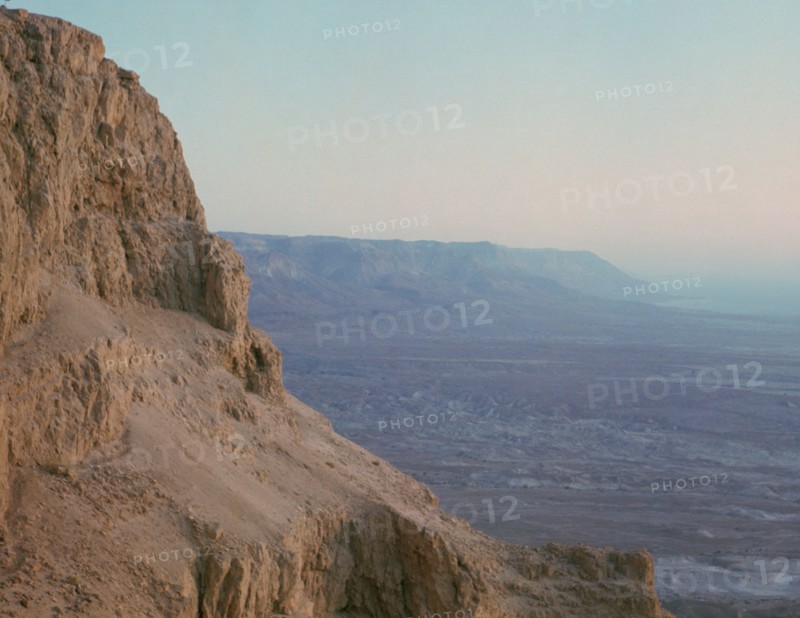 Cliffs of Masada at sunrise. Artist: Unknown