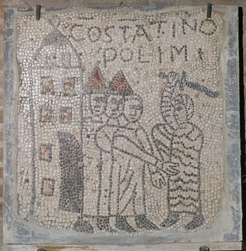 Medieval mosaic of the sack of Constantinople, 5th century. Artist: Unknown