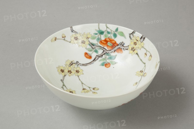 Famille rose bowl with floral decoration, 20th century. Artist: Unknown.