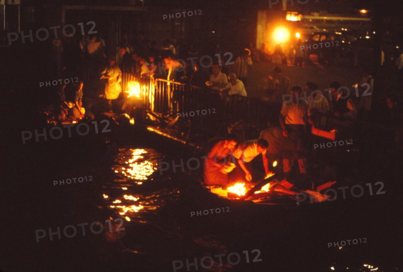 Cooking Fish on Boats at the Galata Bridge, Istanbul, Turkey, 20th century. Artist: CM Dixon.