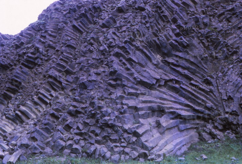 Columnar Basalt at Hljodaklettar (echo cliffs), Northern Iceland, 20th century.  Artist: CM Dixon.