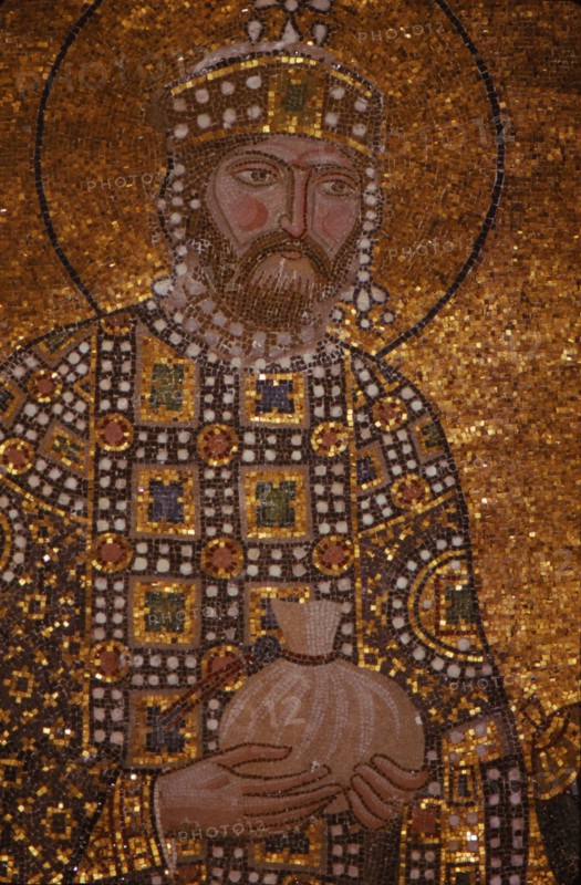 Byzantine Emperor Constantine IX Monomachos, St. Sophia, Istanbul, 20th century. Artist: CM Dixon.