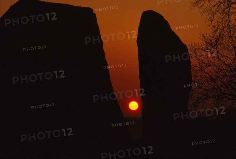 Sunrise, Megalithic circle, Avebury, Wiltshire, 20th century. Artist: CM Dixon.