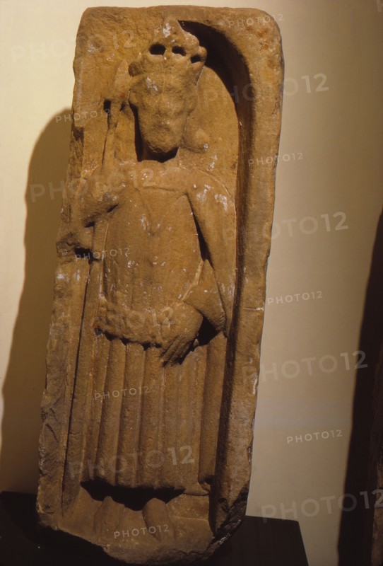 Relief figure of King Olaf, from St. Magnus Cathedral, Kirkwall, Orkney, 20th century. Artist: Unknown.