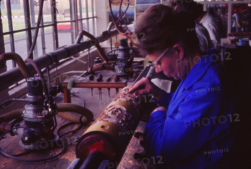 Making printing roller, Sandersons, London, c1960s. Artist: Sandersons.