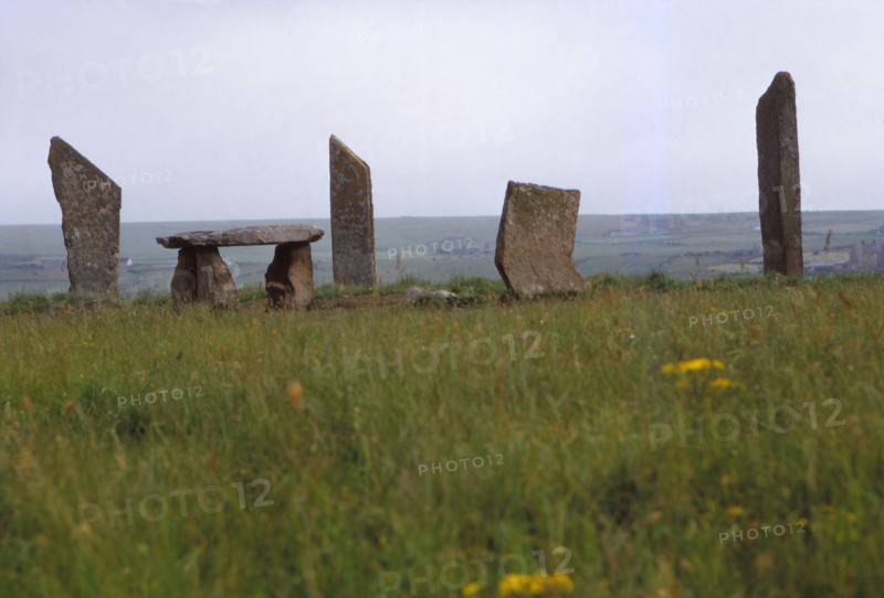 Megalithic Circle and Dolmen, c3rd millennium BC, Stenness, Orkney, Scotland, 20th century. Artist: CM Dixon.