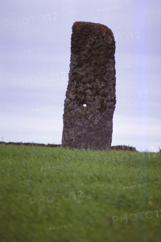 Perforated standing stone, North Ronaldsay. Orkney, 20th century.  Artist: CM Dixon.