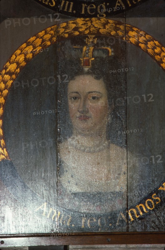Queen Anne (1665-1714) at Chichester Cathedral, Sussex, 20th century. Artist: CM Dixon.
