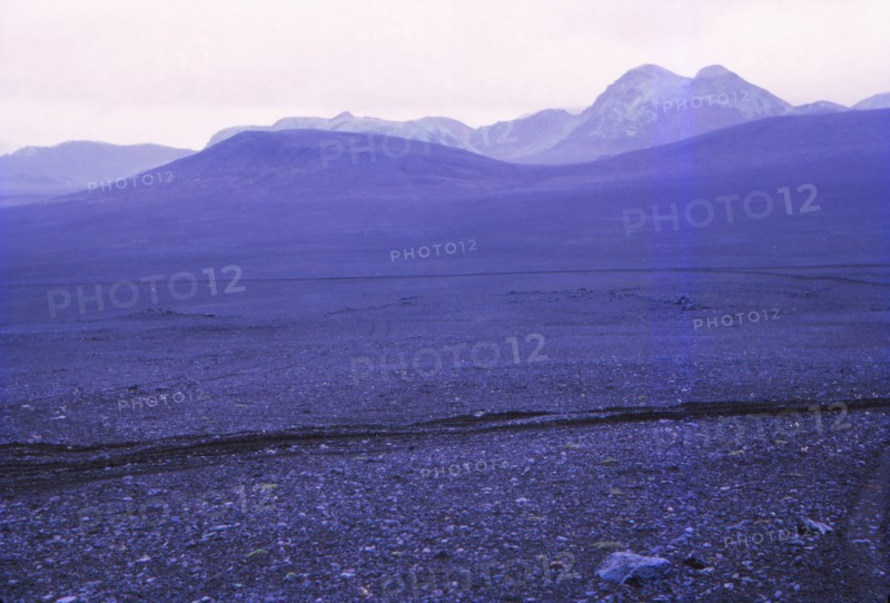 Black volcanic landscape near Tungnaa River, Iceland , 20th century. Artist: CM Dixon.