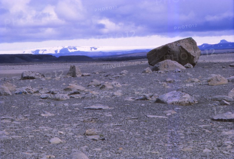 Kaldakvisl with a view towards Hofsjokull (ice-cap), Central Iceland, 20th century. Artist: CM Dixon.
