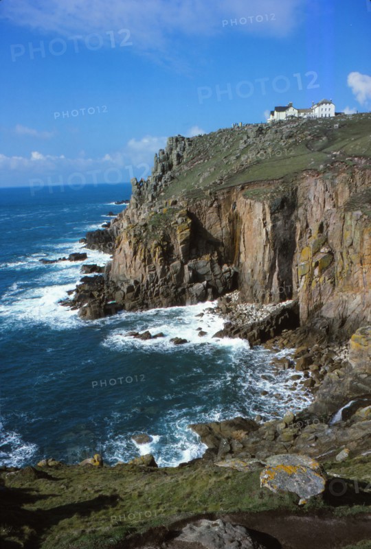 Granite Cliffs below Lands End mine, Cornwall, England, 20th century. Artist: CM Dixon.