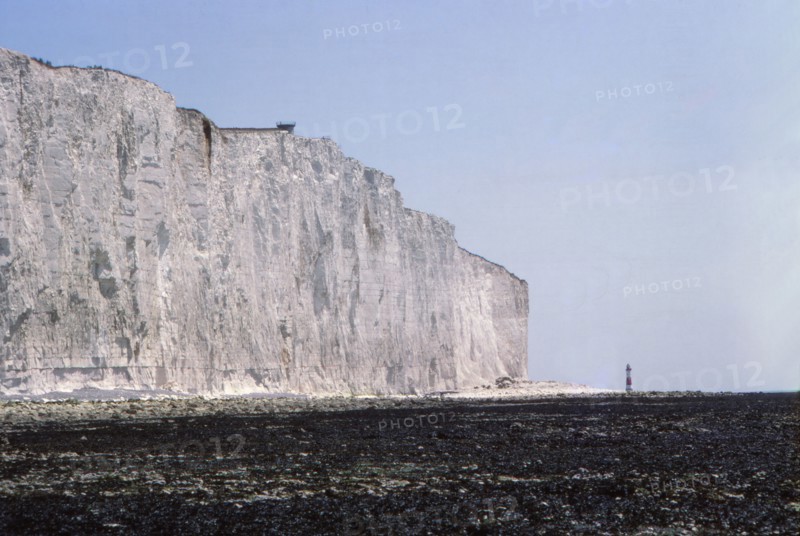 Chalk Cliffs and Lighthouse at Beachy Head, Sussex, 20th century. Artist: CM Dixon.