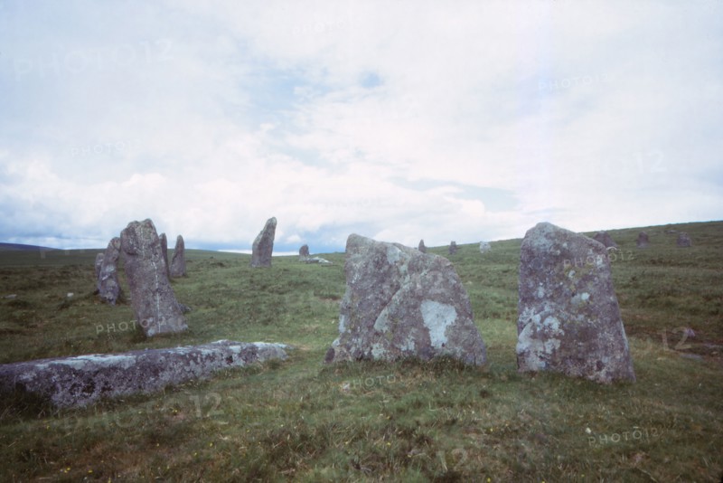 Scorhill Stone Circle, Dartmoor, Devon, 20th century. Artist: CM Dixon.