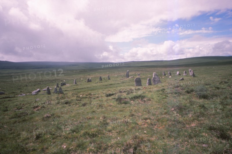 Scorhill Stone Circle, Dartmoor, Devon, 20th century. Artist: CM Dixon.