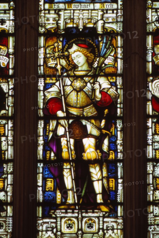 St. Alban in  West window of Hereford Cathedral, England, 20th century.    Artist: CM Dixon.