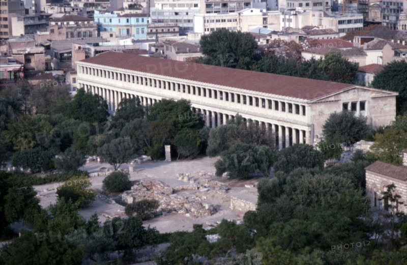 Stoa of Attalos, Athens built by Attalos II (153-138 BC), reconstructed 1953-1958, c20th century.  Artist: Unknown.