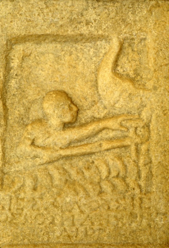 Greek Grave-Slab of Shipwrecked Sailor, from Rheneia, Mykonos, c5th century BC.  Artist: Unknown.