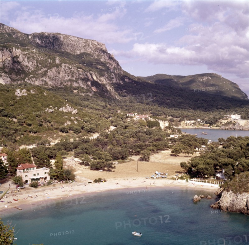 Paleocastritsa, Corfu, from below the monastery, c20th century. Artist: CM Dixon.