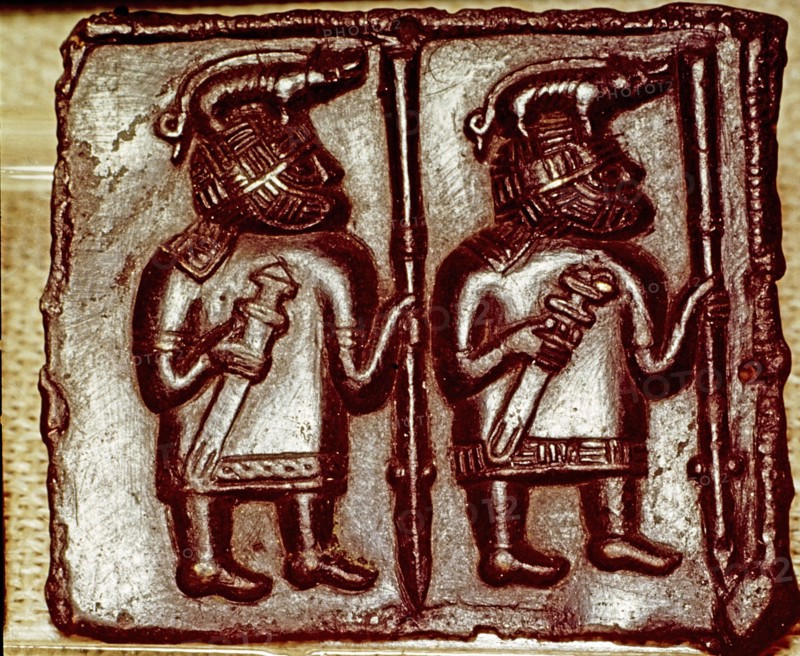 Bronze Matrix for making decorative peaques for helmets, 8th century. Artist: Unknown.