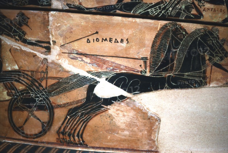 Chariot of Diomedes, Detail from the Francois Vase, c6th century BC Artists: Ergotimos, Kleitias.