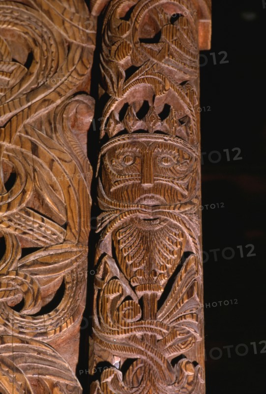 Detail of carving of Stave Church from Gol in Hallingdal, built c1200. Artist: Unknown.