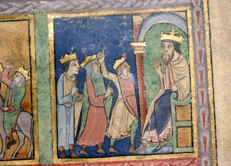 Detail from a Psalter the Magi and Herod, c1140. Artist: Unknown.