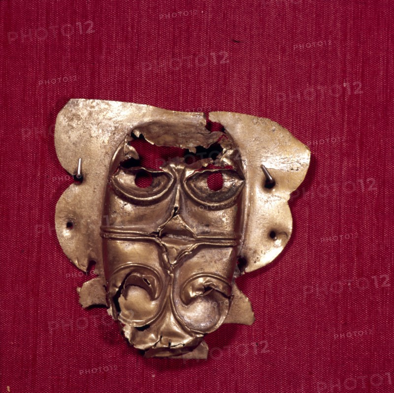 Celtic Bronze Mount of Stylised Human Head, Stanwick, Yorkshire, c1st century.  Artist: Unknown.