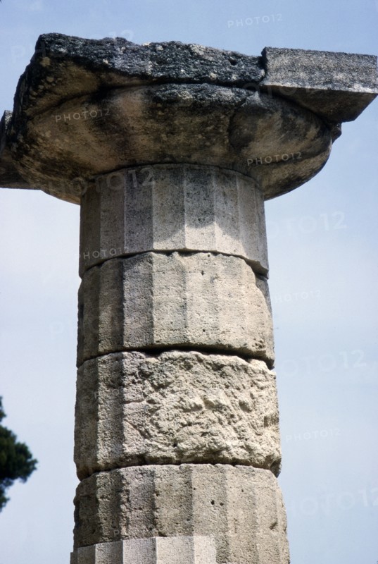 Doric column, in Temple of Hera, Olympia, Greece, c7th century BC. Artist: Unknown.