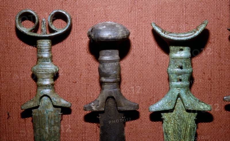Hilts of Bronze Swords from South Bavaria, Germany, 12th-8th century BC. Artist: Unknown.