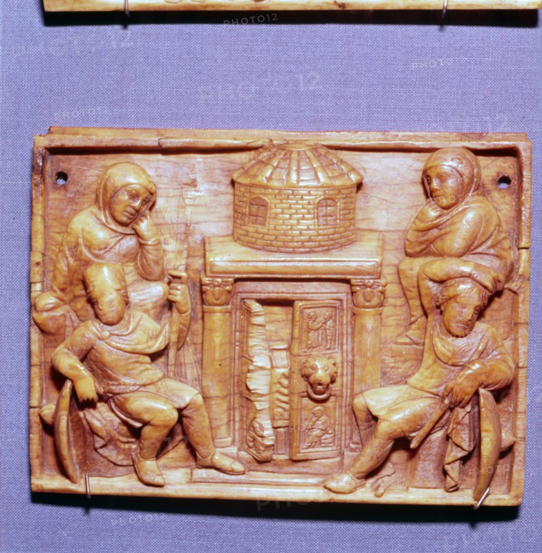 Tomb of Jesus on Easter Morning, Wood Panel, Byzantine casket, 5th century. Artist: Unknown.