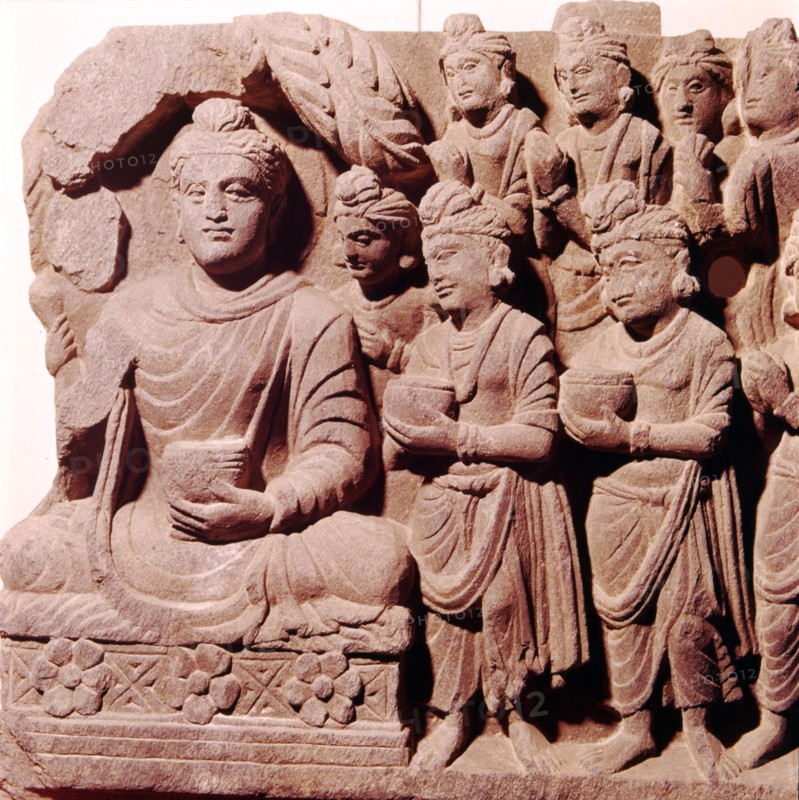 Gautama Buddha, The Presentation of the Bowls, Gandhara School. 2nd-3rd century. Artist: Unknown.