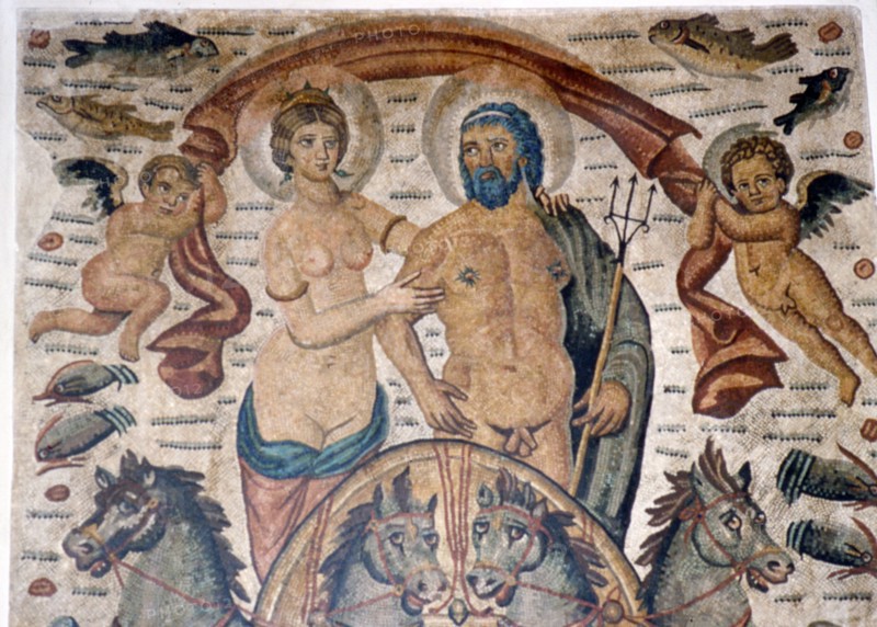 Triumph of Neptune and Amphitrite, Roman mosaic, early 4th century. Artist: Unknown.