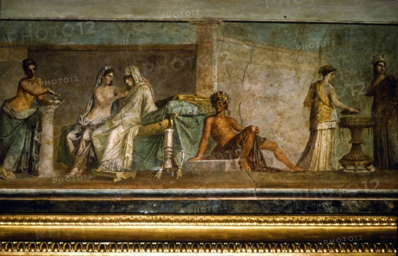 Roman wall painting of 'Aldobrandini Wedding' from villa of the Esquiline, c1st century BC Artist: Unknown.