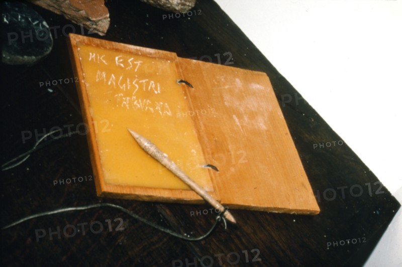 Roman Stylus, (original) and wax tablet, (reconstructed), c2nd century. Artist: Unknown.